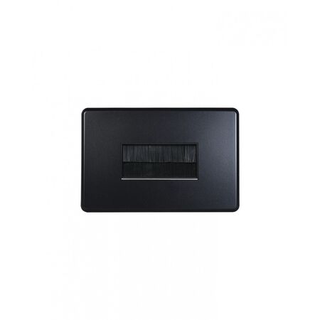 Flat Cat - Brush Cable Management Flush Plate  Matt Black x10 - FLBRUSHMBK