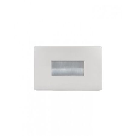 Flat Cat - Brush Cable Management Flush Plate  Matt White x10 - FLBRUSHMW