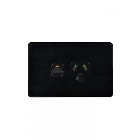 Flat Cat - Power Point Switched 1 Gang 10A 250V~  Black x10 - FLPP1GBK