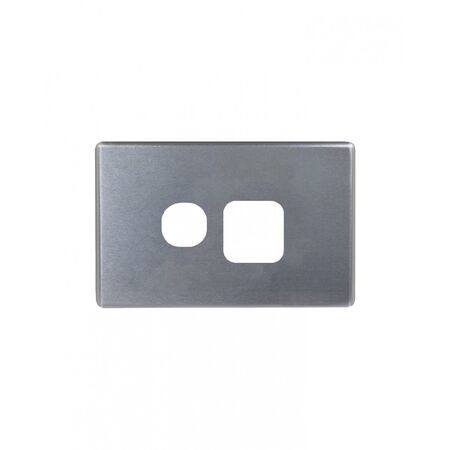 Flat Cat - Power Point Switched 1 Gang 10A 250V~  Brushed Aluminium Cover x10 - FLPP1GCBA