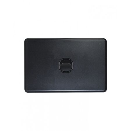 Flat Cat -u00a0Switch Horizontal 1 Gangu00a010AX/16A 250V~  Matt Black x10 - FLSW1GMBK