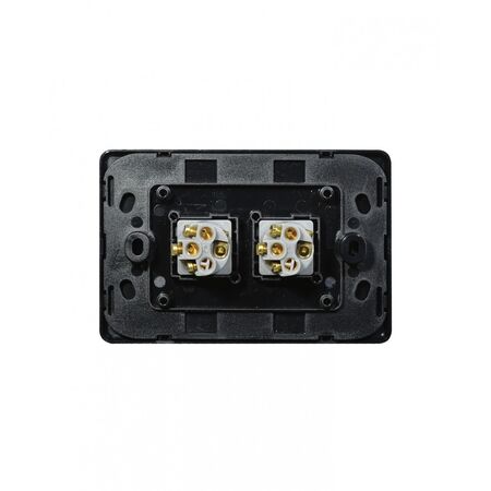 Flat Cat - Switch Horizontal 2 Gangu00a010AX/16A 250V~  Black x10 - FLSW2GBK