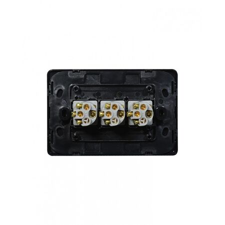 Flat Cat -u00a0Switch Horizontal 3 Gangu00a010AX/16A 250V~  Black x10 - FLSW3GBK