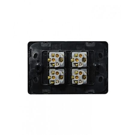 Flat Cat -u00a0Switch Horizontal 4 Gangu00a010AX/16A 250V~  Black x10 - FLSW4GBK