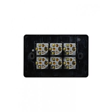 Flat Cat - Switch Horizontal 6 Gang 10AX/16A 250V~  Black x5 - FLSW6GBK
