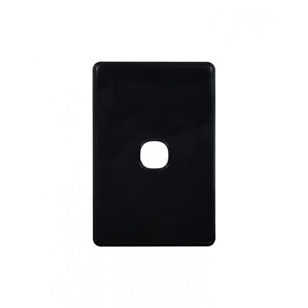 Flat Cat - Switch Plate Vertical 1 Gang (Less Mech)  Black x10 - FLSWPV1GBK