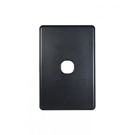 Flat Cat - Switch Plate Vertical 1 Gang (Less Mech)  Matt Black x10 - FLSWPV1GMBK