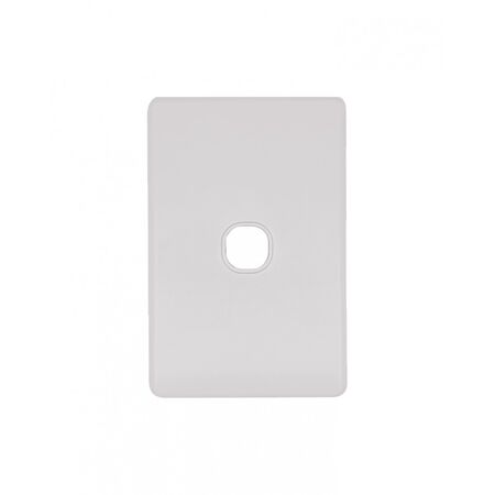 Flat Cat - Switch Plate Vertical 1 Gang (Less Mech)  Matt White x10 - FLSWPV1GMW