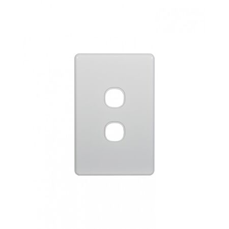 Flat Cat - Switch Vertical 2 Gang 10AX/16A 250V~  Replacement White Cover x10 - FLSWPV2GCO
