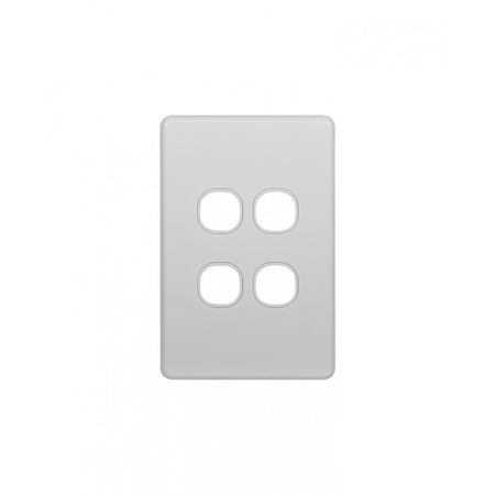 Flat Cat - Switch Vertical 4 Gang 10AX/16A 250V~  Replacement White Cover x10 - FLSWPV4GCO