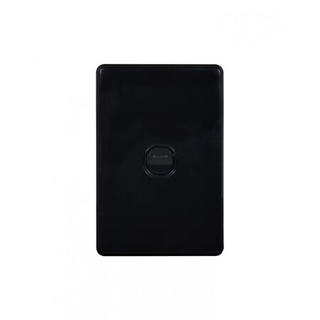 Flat Cat -u00a0Switch Vertical 1 Gang 10AX/16A 250V~  Black x10 - FLSWV1GBK