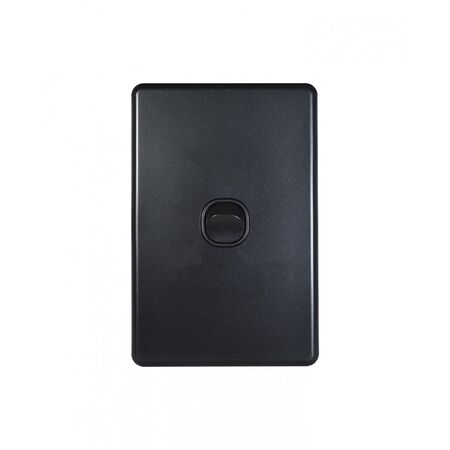 Flat Cat -u00a0Switch Vertical 1 Gang 10AX/16A 250V~  Matt Black x10 - FLSWV1GMBK