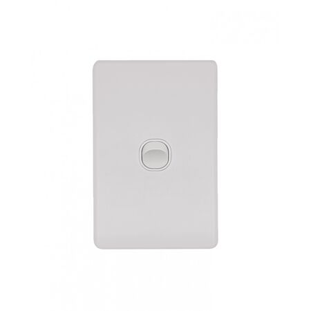 Flat Cat -u00a0Switch Vertical 1 Gang 10AX/16A 250V~  Matt White x10 - FLSWV1GMW