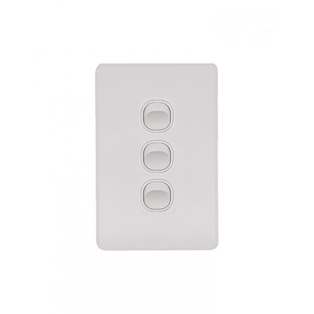 Flat Cat - Switch Vertical 3 Gang 10AX/16A 250V~  Matt White x10 - FLSWV3GMW