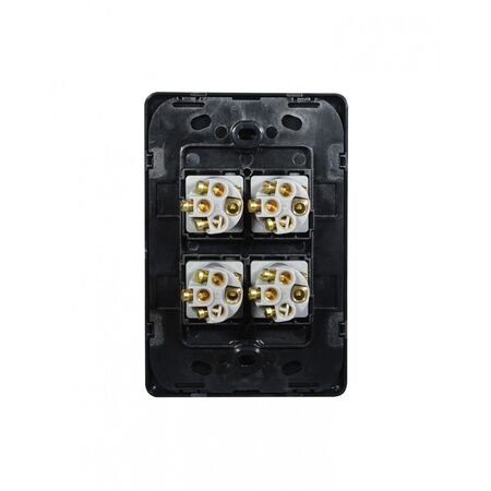 Flat Cat - Switch Vertical 4 Gang 10AX/16A 250V~  Black x10 - FLSWV4GBK