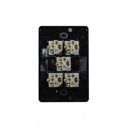 Flat Cat - Switch Vertical 5 Gang 10AX/16A 250V~  Black x5 - FLSWV5GBK