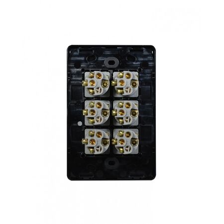 Flat Cat -u00a0Switch Vertical 6 Gang 10AX/16A 250V~  Black x5 - FLSWV6GBK