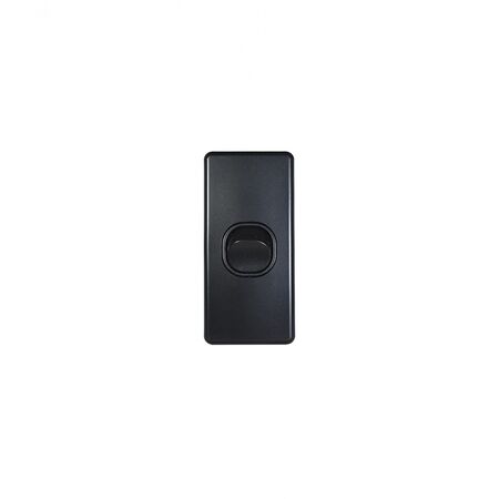 Flat Cat -u00a0Switch Vertical Architrave 1 Gang 10AX 16A 250V  Matt Black  x10 - FLSWVA1GMBK