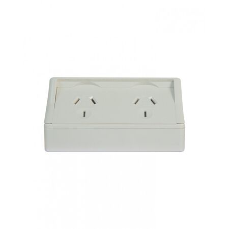 Double Outdoor Power Point IP54 10A Shallow Base  x1 - HPPP2GS