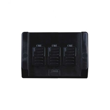 Hippo -u00a0Switch Weatherproof Triple For Outdoor Use IP66 16AX 20A 250V with Large Back Box  Grey x1 - HPSW3GL