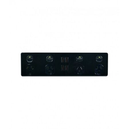 Leopard -u00a04X4 - 4 Socket's x 4 USB's - Double Pole - 250V~, 10A  Black x1 - LE4X4BK