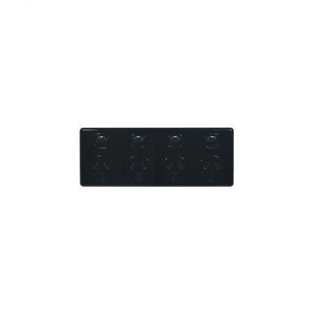 Leopard - Power Point Switched 4 Gang Double Pole 10A 250V Fits Standard 84mm Mounting Centres  Black x1 - LEBIG4BK
