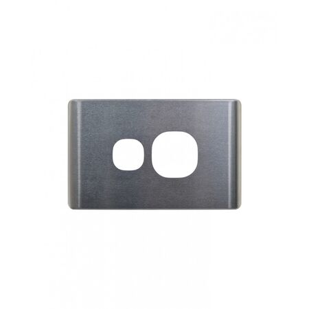 Leopard - Power Point Switched 1 Gang, 10A 250V~  Brushed Aluminium x10 - LEPP1GCBA