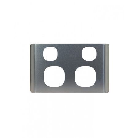 Leopard - Power Point Switched 2 Gang, 10A 250V~  Brushed Aluminium Cover x10 - LEPP2GCBA
