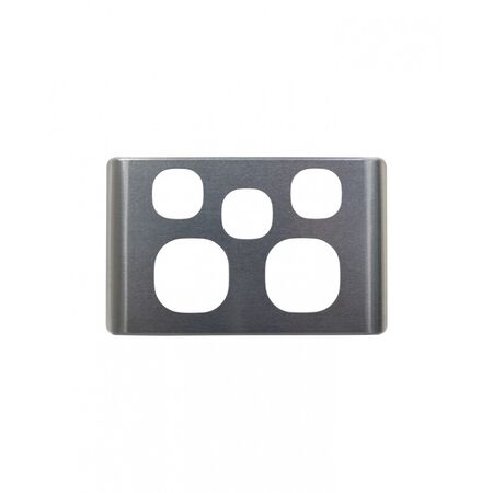 Leopard - Power Point Switched 2 Gang, 10A 250V~, With Extra Switch 16AX/20A  Brushed Aluminium Cover x5 - LEPPSW2GCBA