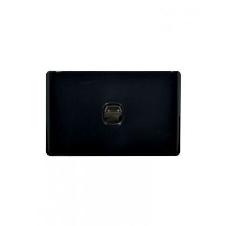 Leopard - Switch Horizontal 1 Gang, 16AX/20A 250V~  Black x10 - LESW1GBK
