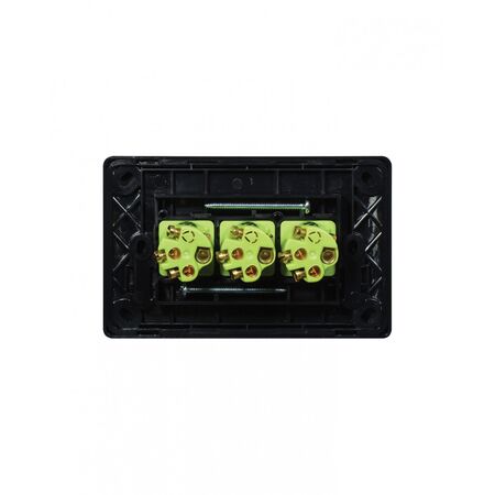 Leopard -u00a0Switch Horizontal 3 Gang, 16AX/20A 250V~  Black x10 - LESW3GBK