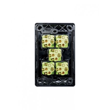 Leopard - Switch Vertical 5 Gang, 16AX/20A 250V~  Black x5 - LESWV5GBK