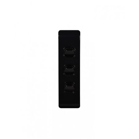 Leopard -u00a0Switch Vertical Architrave 3 Gang, 16AX/20A 250V~  Black x10 - LESWVA3GBK