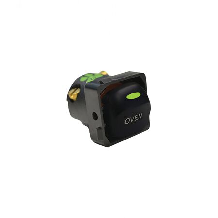Meerket -u00a0Switch Mechanism 32A 250V~ Cat's Eye (Labelled Oven)  Black x5 - MESW32COVENBK