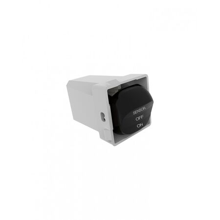 Meekrat -u00a0Switch Mechanism 3-Position 10AX/16A 250V~ Cat's Eye SENSOR/OFF/ON  Matt Black x4 - MESWC3SOOMBK
