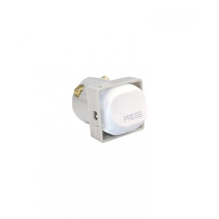 Meerkat -u00a0Switch Mechanism Bell Press Return 10AX/16A 250V~ Cat's Eye  Matt White x5 - MESWCBPRMW