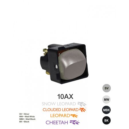 Meerkat -u00a0Double Pole Switch Mechanism 10AX 250V~ Cat's Eye  White x5 - MESWCDP