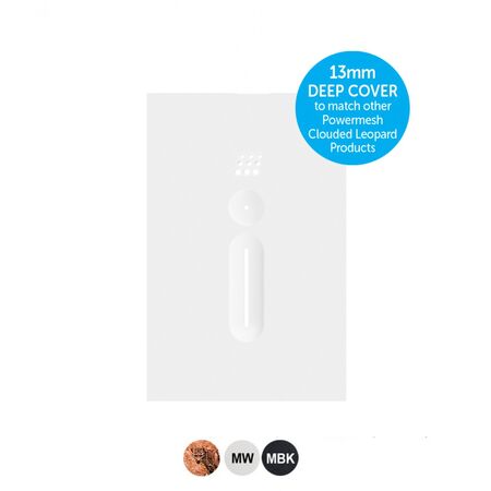 Powermesh Clouded Leopardu00a0Cover DEEP (to suit PMFC Fan Controller with Light Switch)  Matt White x1 - PMFCCLCDMW