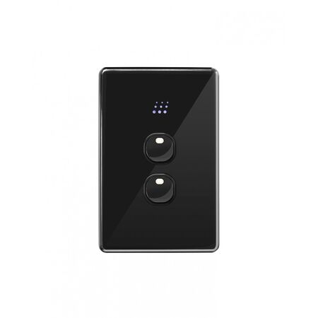 Powermesh -u00a0Multi Purpose Switch 2 Button Maxu00a05AX total, 220-240V 50Hz, 2 or 3 wire auto-sensing (Formerlyu00a0PMPUSWMPV2G)  Black - PMMPS2BK
