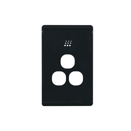 Powermesh -u00a0Multi Purpose Switch 3 Button Horizontalu00a0Maxu00a05AX total, 220-240V 50Hz, 2 or 3 wire auto-sensing (Formerlyu00a0PMPUSWMPV3G)  Leopard Black Cover x1 - PMMPS3LECBK