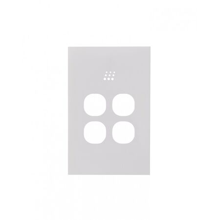 Powermesh -u00a0Multi Purpose Switch 4 Buttonu00a0Maxu00a05AX total, 220-240V 50Hz, 2 or 3 wire auto-sensing (Formerlyu00a0PMPUSWMPV4G)  Clouded Leopard Matt White Cover x1 - PMMPS4CLCMW