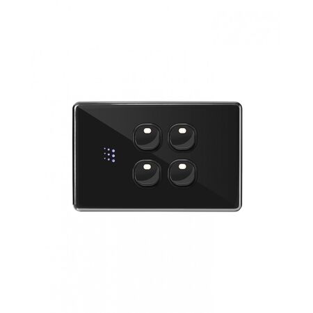 Powermesh -u00a0Multi Purpose Switch 1 Button Horizontal Maxu00a05AX total, 220-240V 50Hz, 2 or 3 wire auto-sensing (Formerlyu00a0PMPUSWMP4G)  Black x1 - PMMPS4HBK