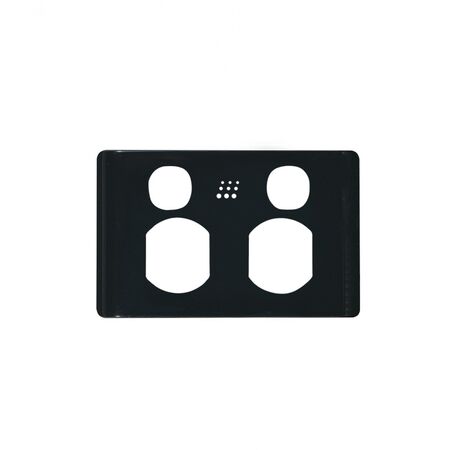 Powermesh - Double Power Point, Switched 2 Gang, 10A 250Vu00a0(formerlyu00a0PMPUPP2GS)  Black x1 - PMPPBK