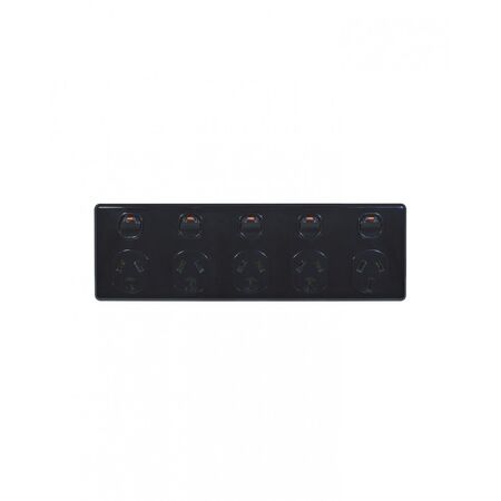 Puma - 5 Gang Fixed Power Point Double Pole 10A 250V  Black x15 - PUBIG5BK