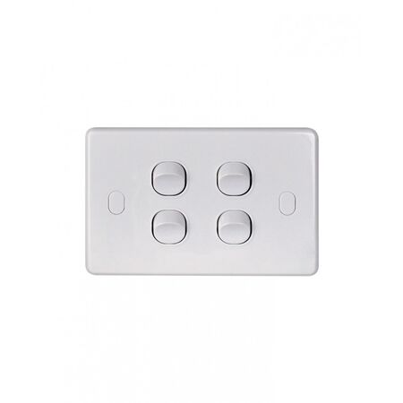 Puma - Switch Horizontal 4 Gang 10AX/16A 250V Vandal Proof  x10 - PUSW4GVP