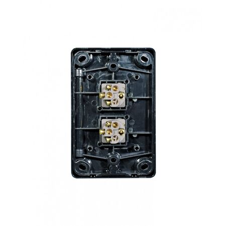 Puma - Switch Vertical 2 Gang, 10AX/16A 250V~  Black x10 - PUSWV2GBK