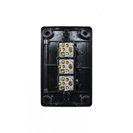 Puma - Switch Vertical 3 Gang, 10AX/16A 250V~  Black x10 - PUSWV3GBK