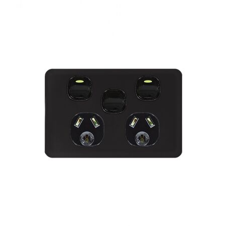 Senoa Simple -u00a0Power Point Switched 2 Gang 10A 250V~ With Removable Extra Switch 16AX/20A  White x5 - SENPPSW2G