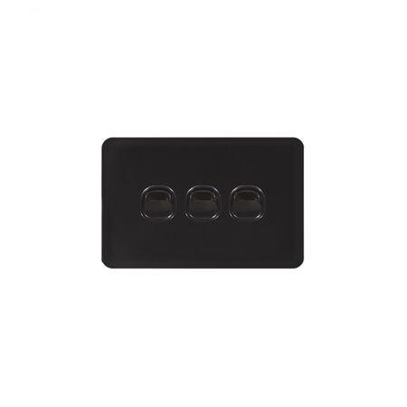 Senoa Simple -u00a0Switch Glass Front Horizontal 3 Gang 16AX/20A 250V  White x10 - SENSW3G