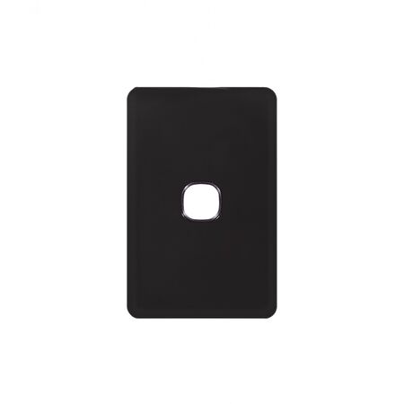 Senoa Simple -u00a0Switch Plate Vertical 1 Gang (Less Mech)  Black  x10 - SENSWPV1GBK